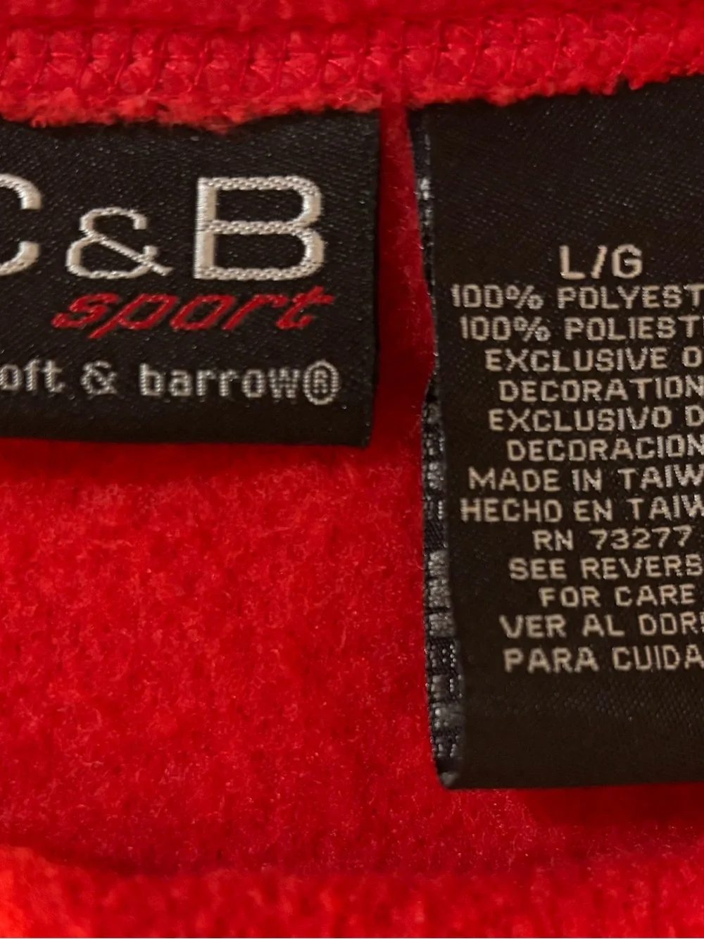 C&B Sport (Croft & Barrow) Woman's Red Christmas Novelty Fleece Jacket Size L